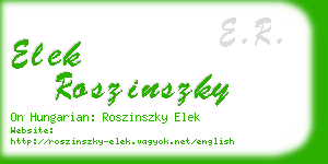 elek roszinszky business card